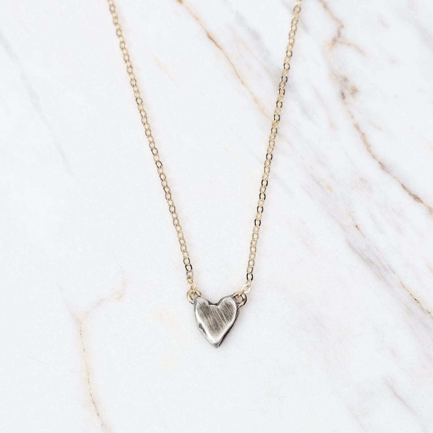 NKL-GF Dainty Silver & Gold Heart Necklace