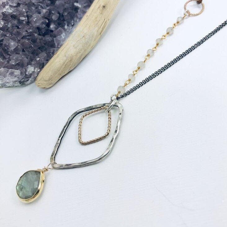 
                  
                    NKL-GF Diamond Labradorite Drop Necklace
                  
                