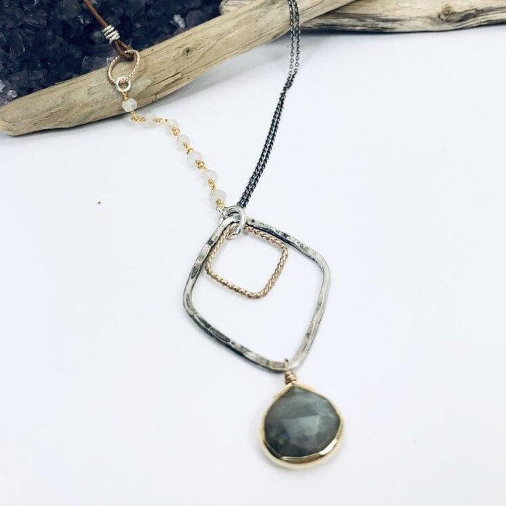 
                  
                    NKL-GF Diamond Labradorite Drop Necklace
                  
                