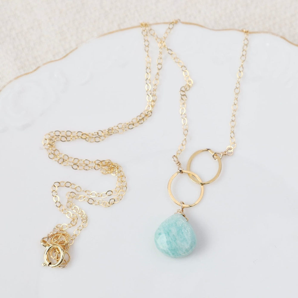 
                  
                    NKL-GF Double Ring Amazonite Drop Necklace
                  
                