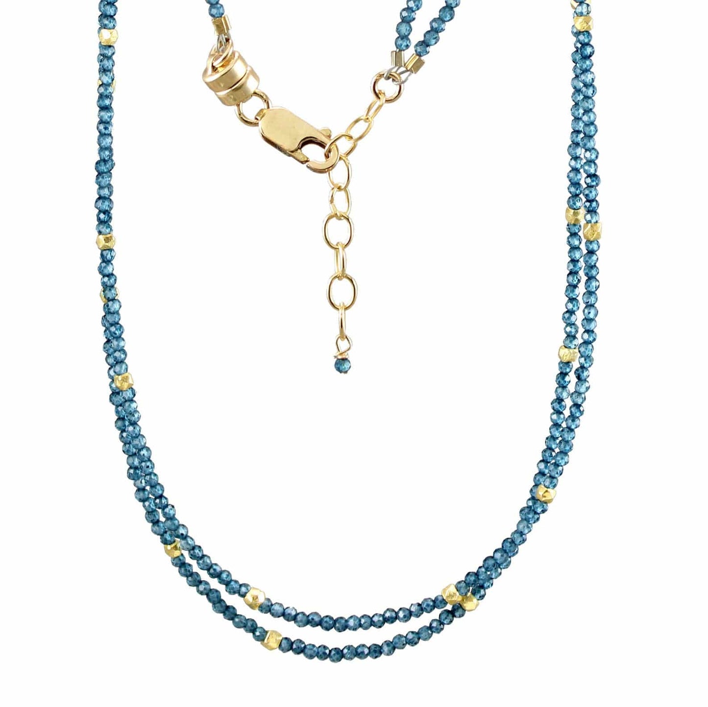 NKL-GF Double Strand London Blue Quartz Necklace