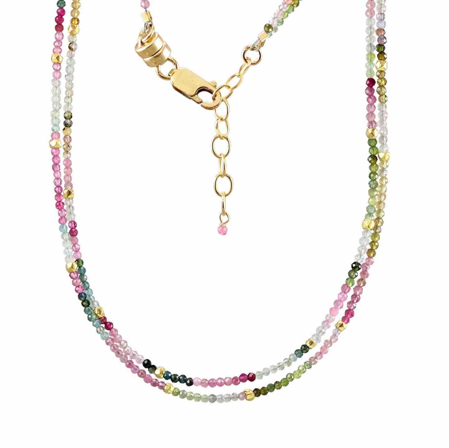 NKL-GF Double Strand Multi Tourmaline Necklace