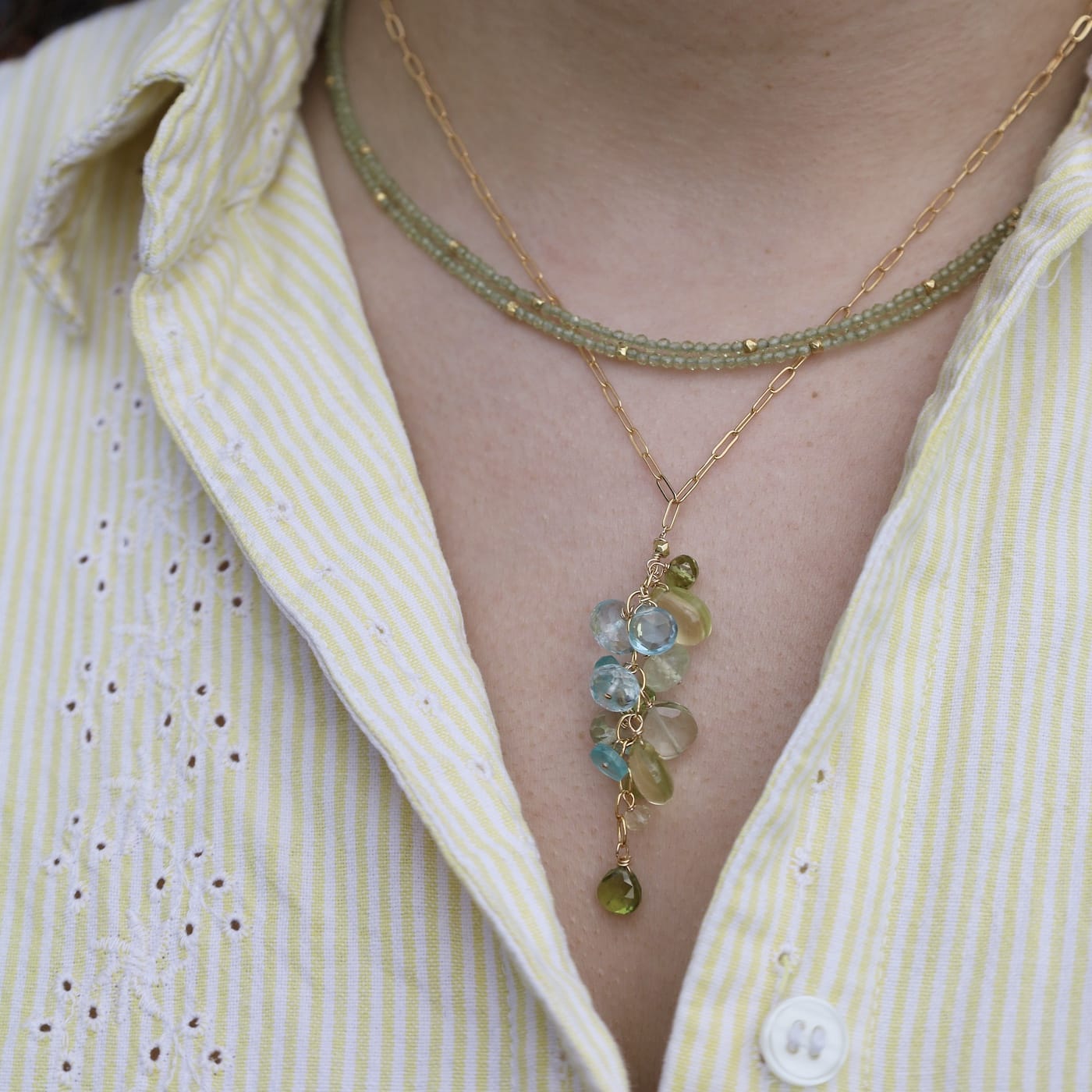 NKL-GF Double Strand Peridot Necklace