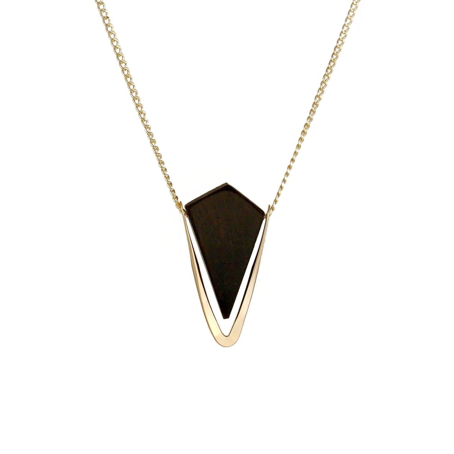 NKL-GF Ebony Pyramid Necklace Gold