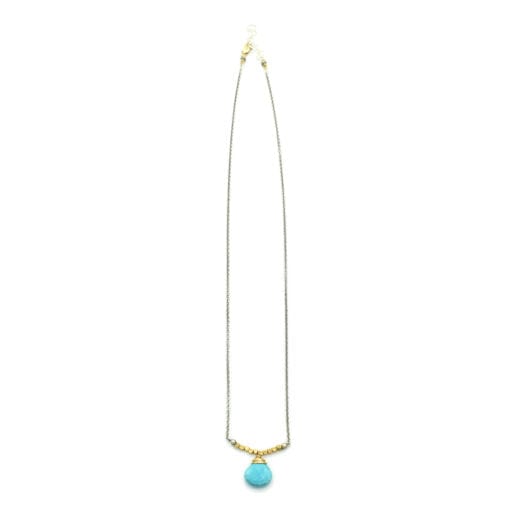 
                      
                        NKL-GF Faceted Turquoise Gold Filled Wrapped Pendant Necklace
                      
                    