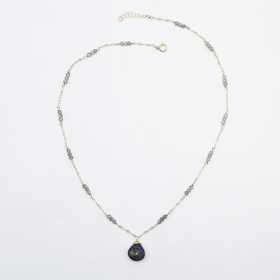 NKL-GF Gold Fill and Labradorite Drop Necklace