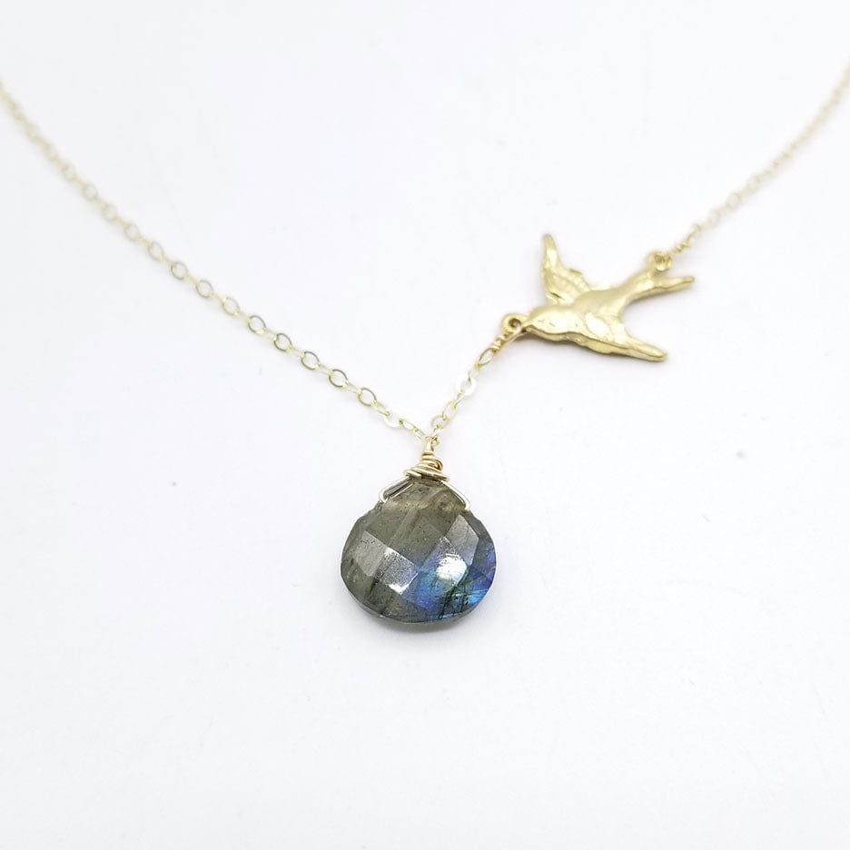 
                  
                    NKL-GF Gold Fill Bird and Labradorite Drop Necklace
                  
                