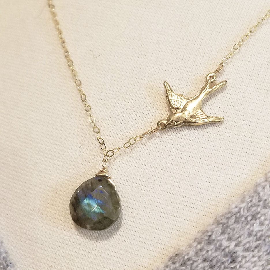 
                  
                    NKL-GF Gold Fill Bird and Labradorite Drop Necklace
                  
                