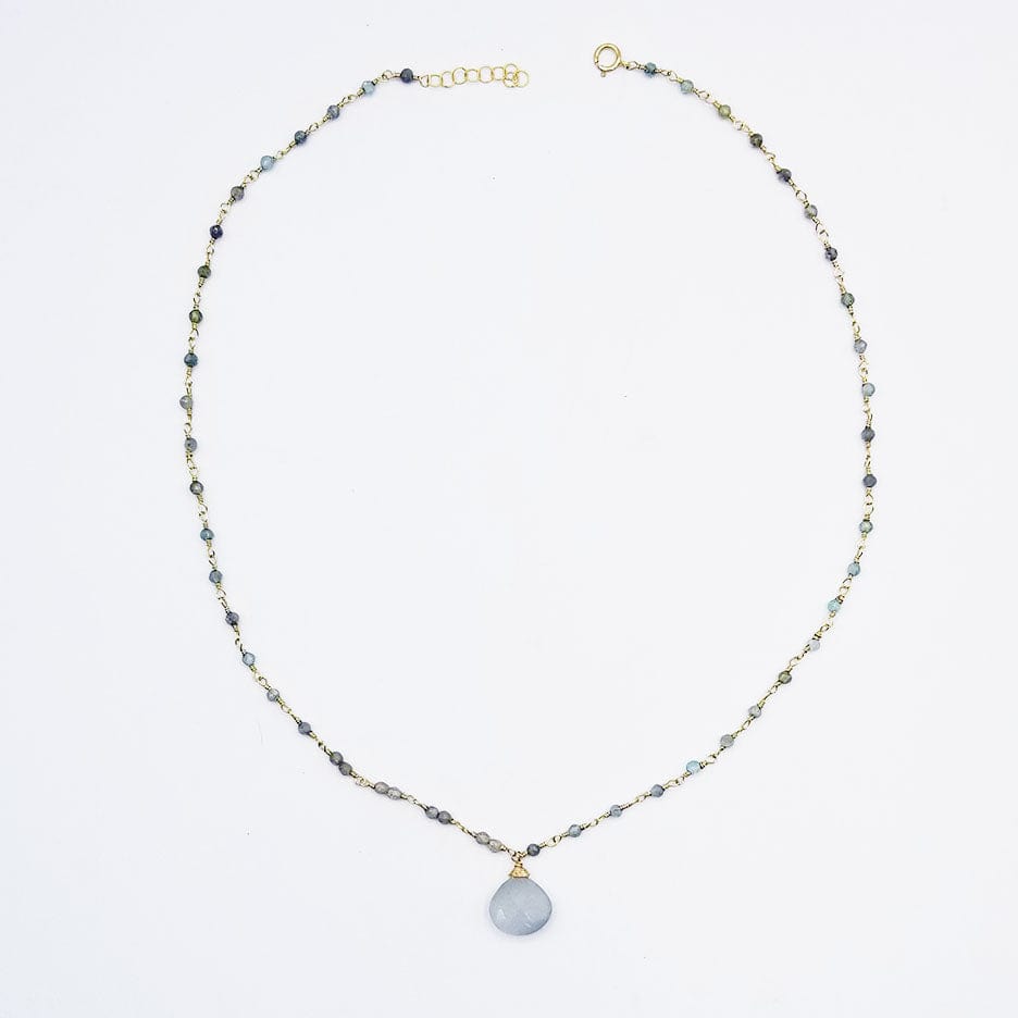 NKL-GF Gold Fill Moss Aquamarine Necklace
