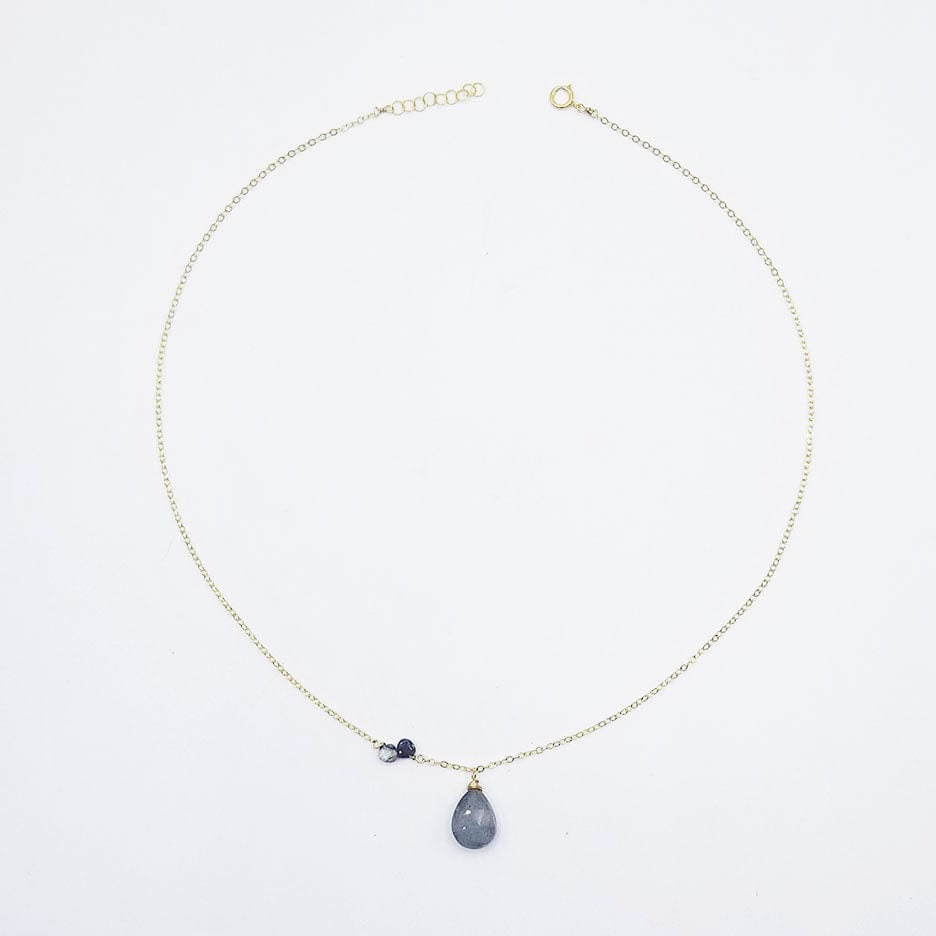 NKL-GF Gold Fill Moss Aquamarine Necklace