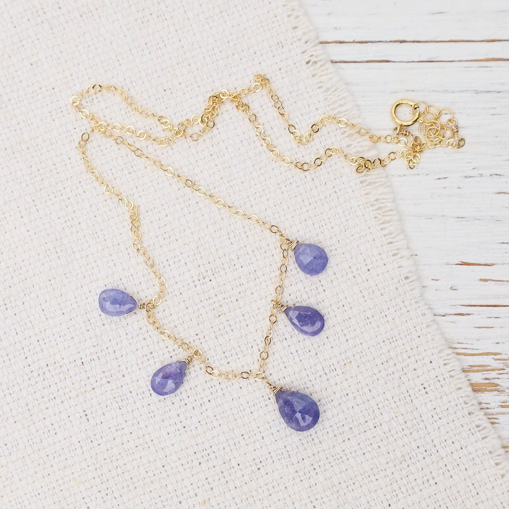 
                  
                    NKL-GF Gold Filled Cable Chain with 5 Tanzanite Drops Ne
                  
                