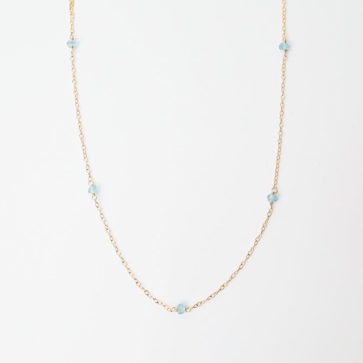 Popular 14k Gold Filled with 14k Solid Gold BLUE TOPAZ Double Layer Body Chain