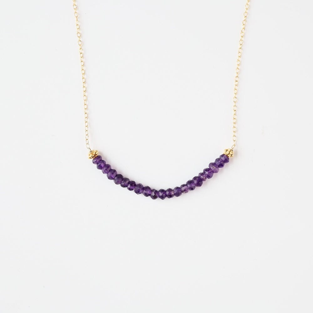 
                      
                        NKL-GF Gold Filled Chain with Amethyst Gemstone Arc Necklace
                      
                    