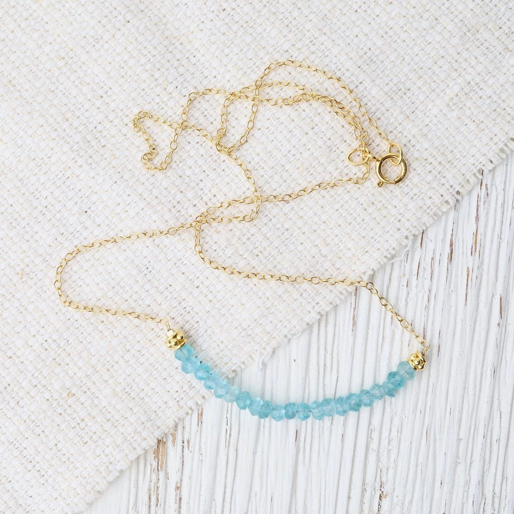 
                      
                        NKL-GF Gold Filled Chain with Gemstone Arc - Blue Chalcedony
                      
                    