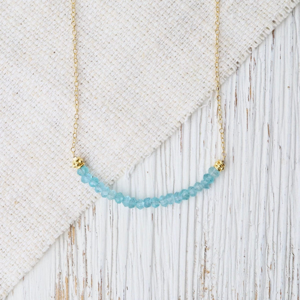 
                      
                        NKL-GF Gold Filled Chain with Gemstone Arc - Blue Chalcedony
                      
                    