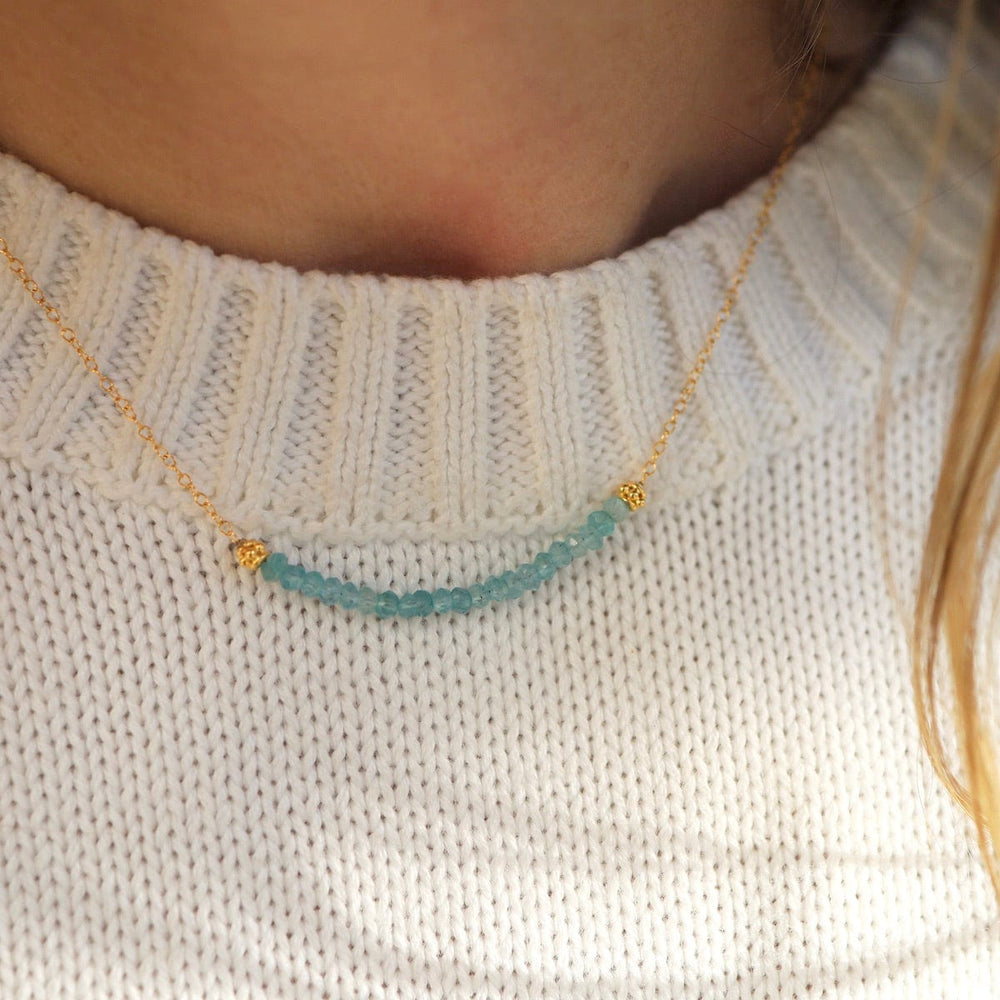 
                      
                        NKL-GF Gold Filled Chain with Gemstone Arc - Blue Chalcedony
                      
                    