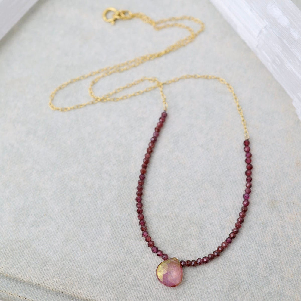 
                      
                        NKL-GF Gold Filled Chain with Gemstone Arc & Briolette Dr
                      
                    