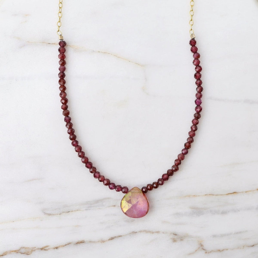 
                      
                        NKL-GF Gold Filled Chain with Gemstone Arc & Briolette Dr
                      
                    