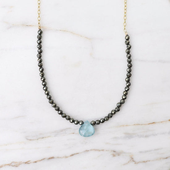 Gold Filled Chain with Gemstone Arc - Black Spinel