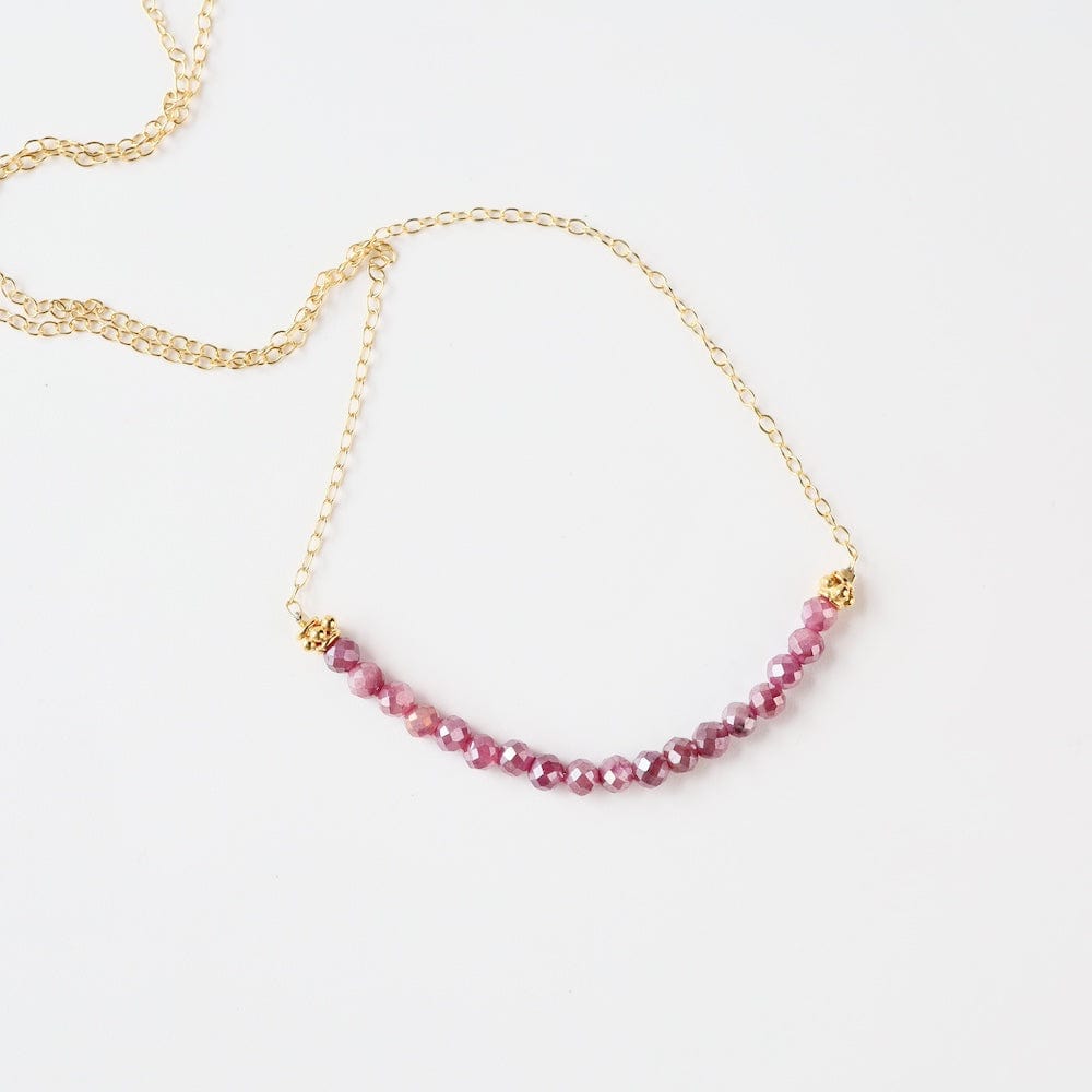 
                      
                        NKL-GF Gold Filled Chain with Gemstone Arc - Dark Pink Si
                      
                    