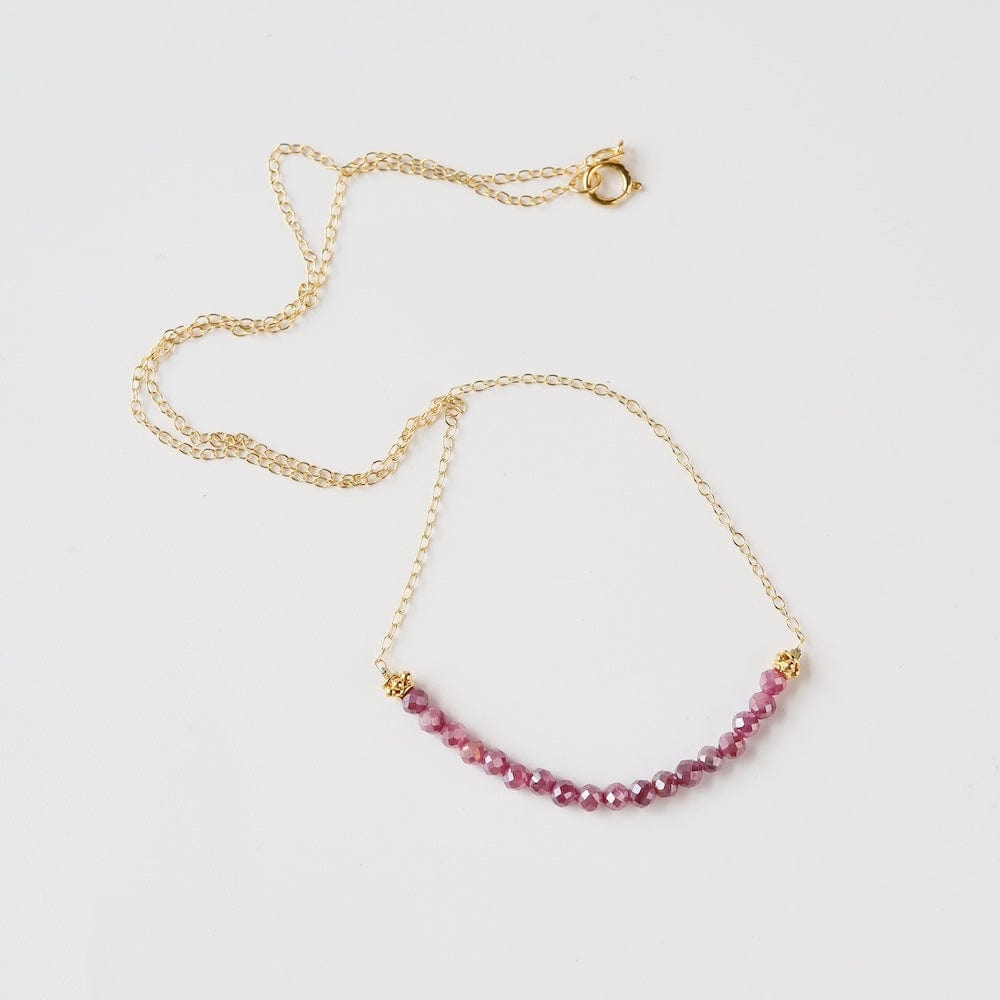 
                      
                        NKL-GF Gold Filled Chain with Gemstone Arc - Dark Pink Si
                      
                    