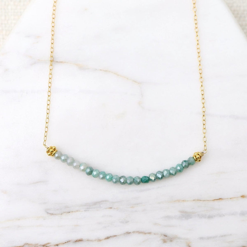 
                      
                        NKL-GF Gold Filled Chain with Gemstone Arc - Green Silver
                      
                    