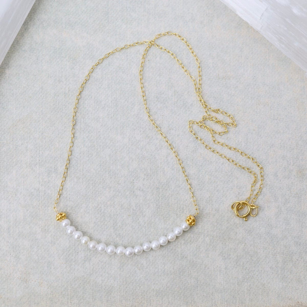 
                      
                        NKL-GF Gold Filled Chain with Gemstone Arc - Pearls
                      
                    