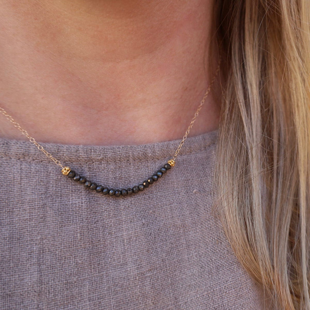 
                      
                        NKL-GF Gold Filled Chain with Gemstone Arc - Pyrite
                      
                    