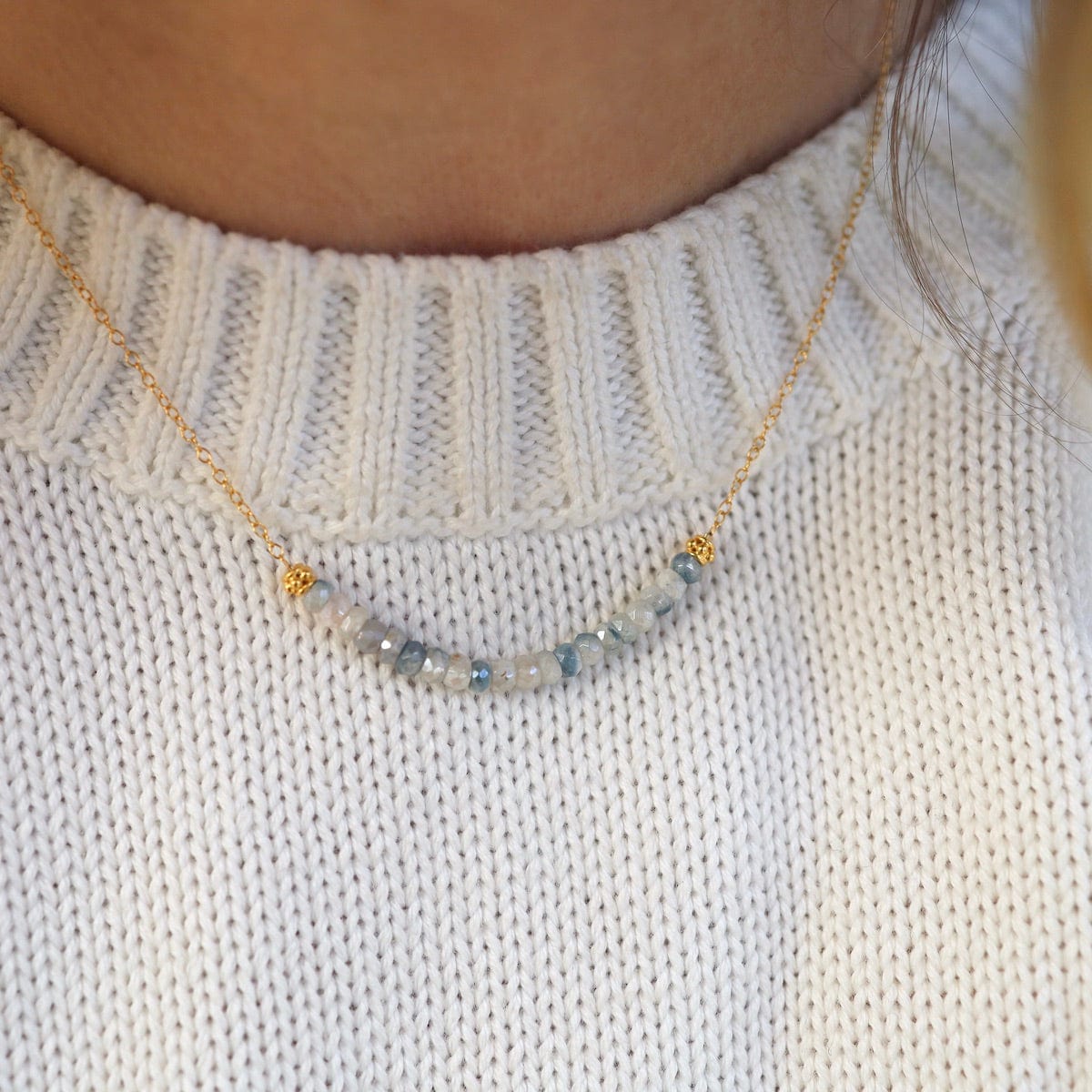 NKL-GF Gold Filled Chain with Gemstone Arc - Silverite