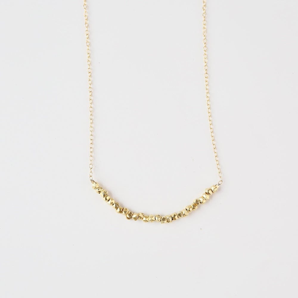 
                      
                        NKL-GF Gold Filled Chain with Gold Nuggets Gemstone Arc Necklace
                      
                    