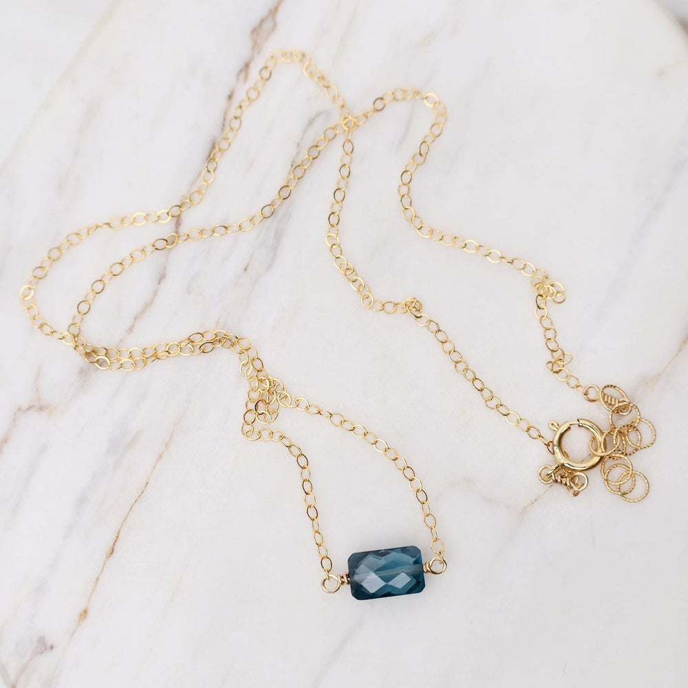 
                  
                    NKL-GF Gold Filled Chain with Rectangular London Blue Top
                  
                