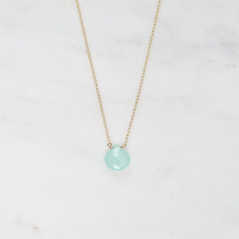 
                      
                        NKL-GF Gold Filled Chain with Single Brio Necklace - Aqua
                      
                    