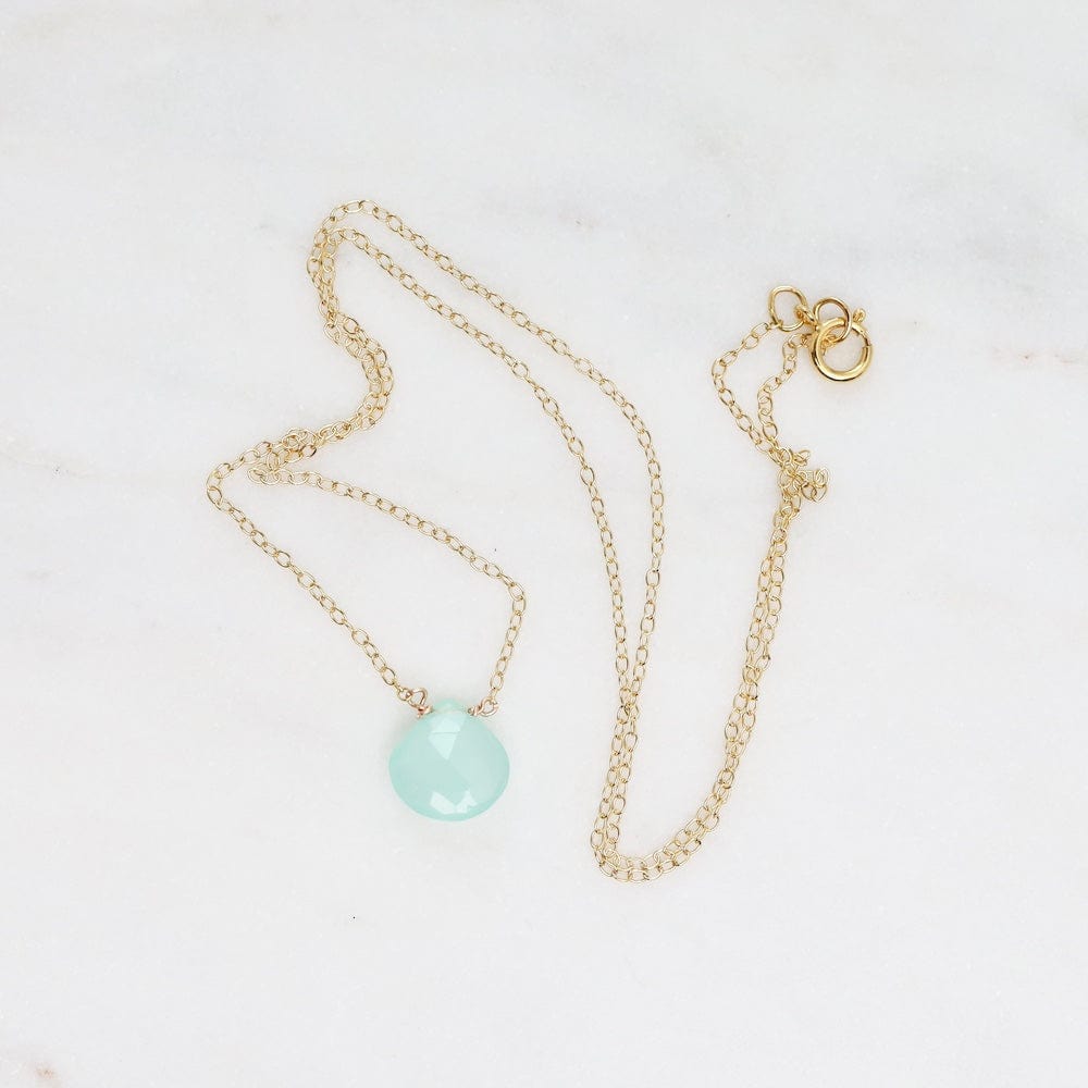 
                      
                        NKL-GF Gold Filled Chain with Single Brio Necklace - Aqua
                      
                    