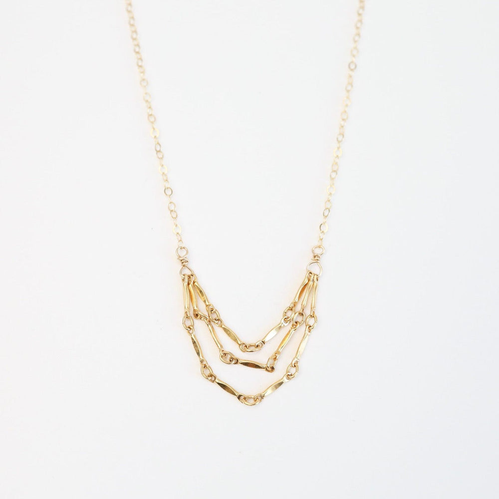 NKL-GF Gold Filled Chain with Triple Bar Chain Center Necklace