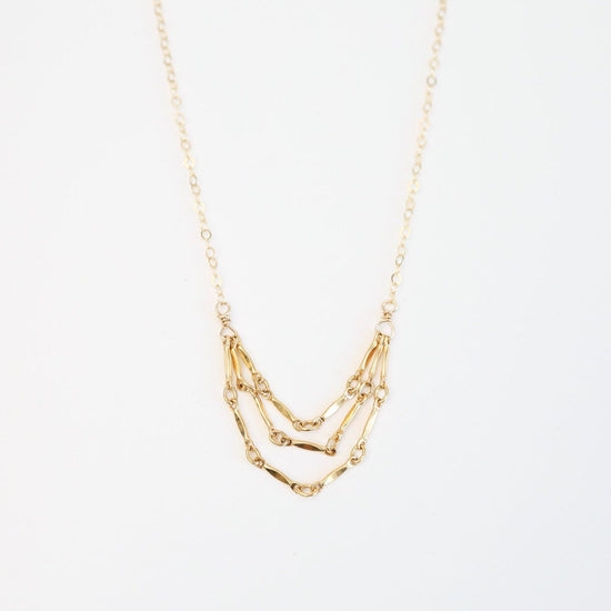 NKL-GF Gold Filled Chain with Triple Bar Chain Center Necklace