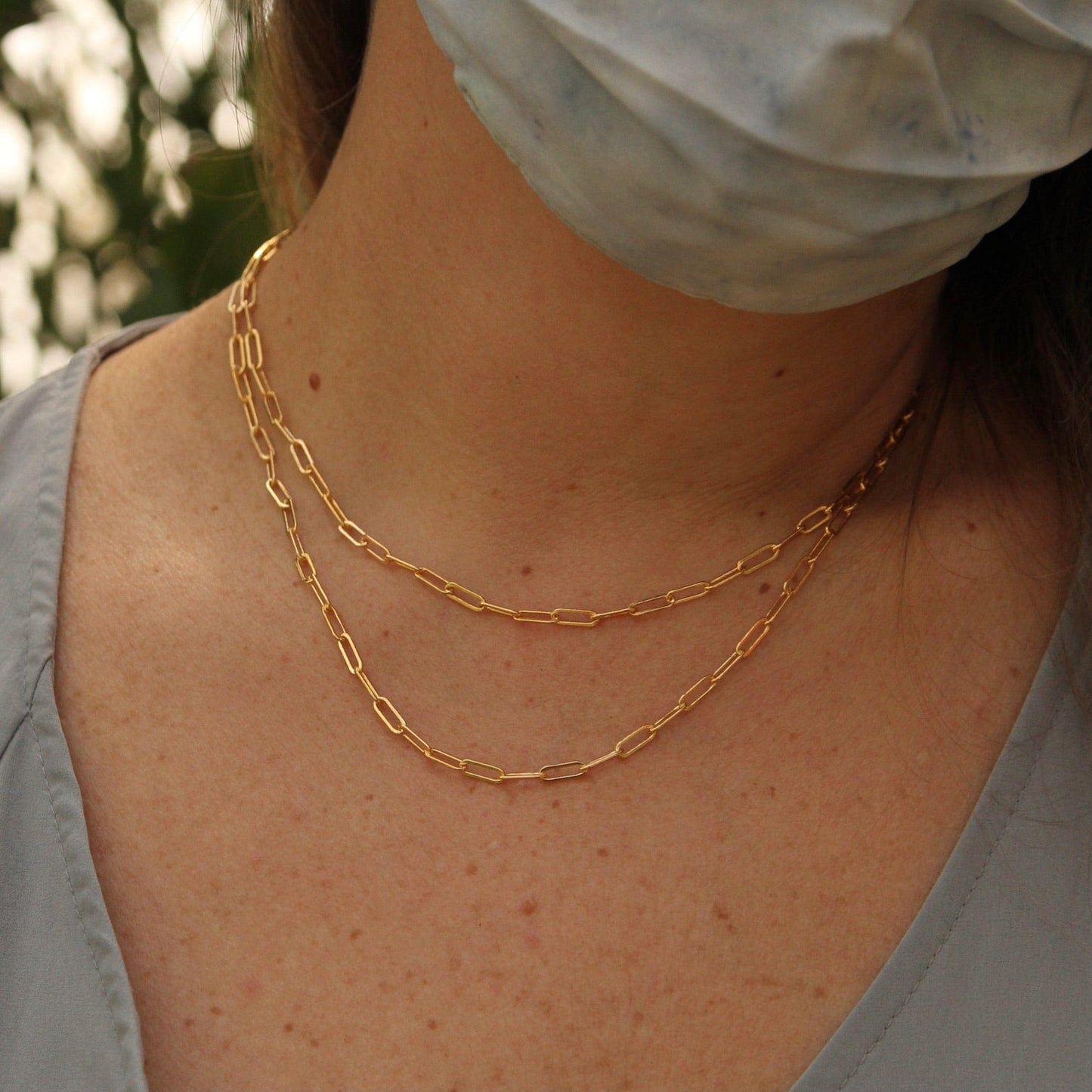 NKL-GF Gold Filled Double Paperclip Chain Necklace