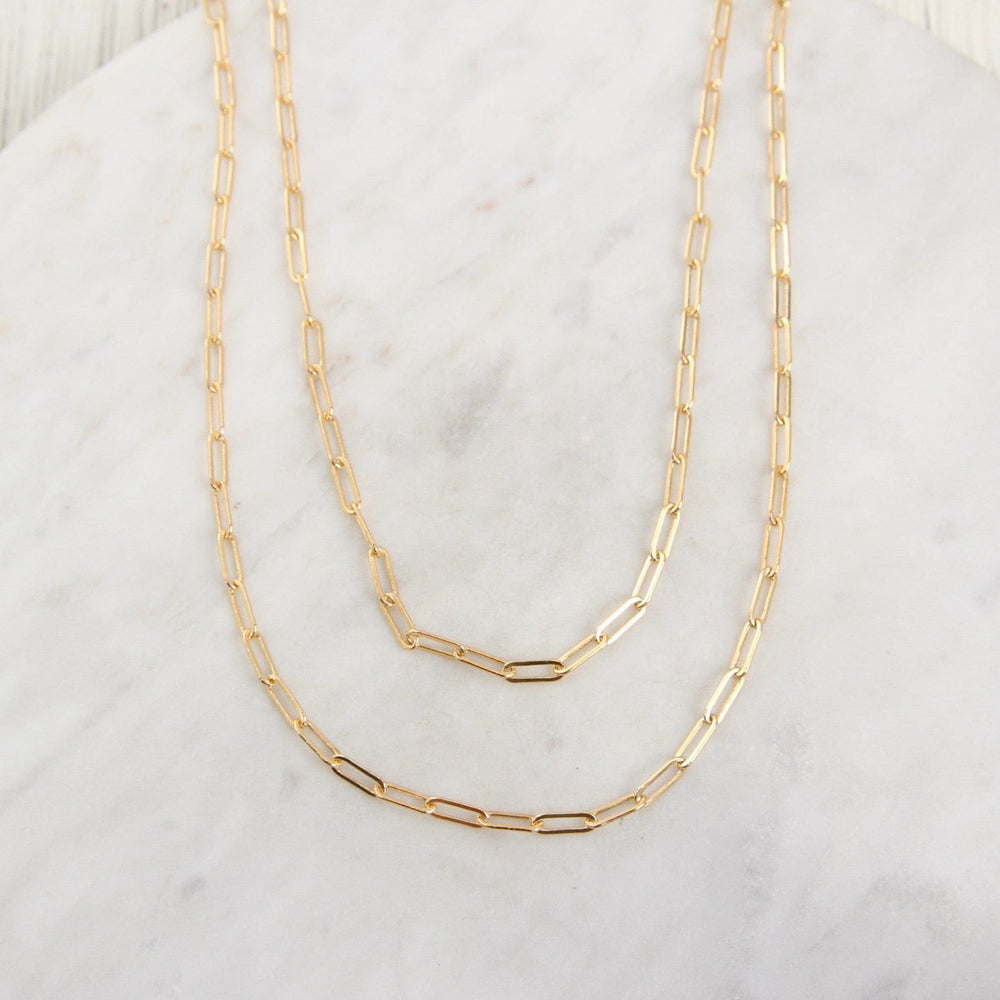 NKL-GF Gold Filled Double Paperclip Chain Necklace