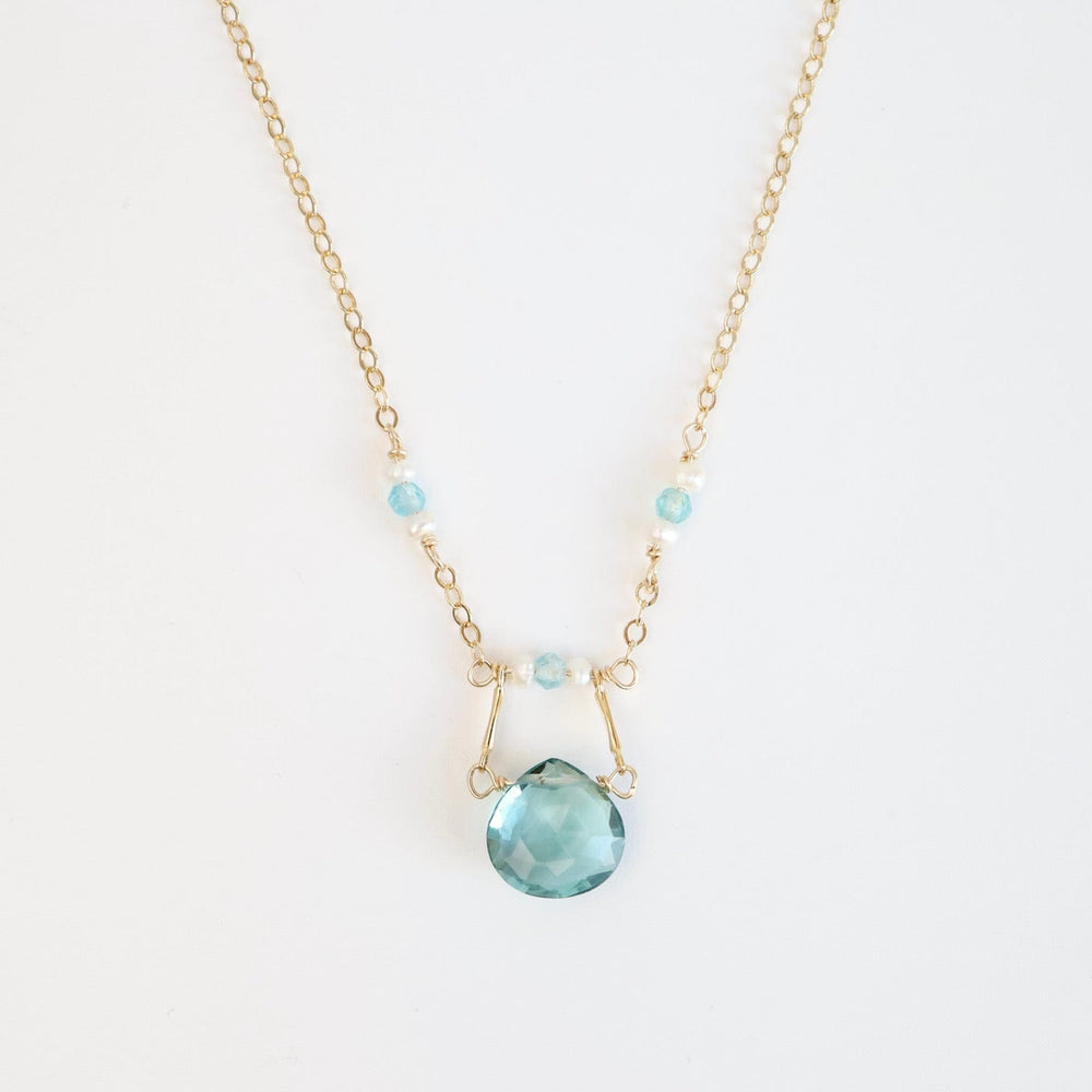 
                      
                        NKL-GF Gold Filled Drop Down Bar Link Blue Topaz Necklace
                      
                    