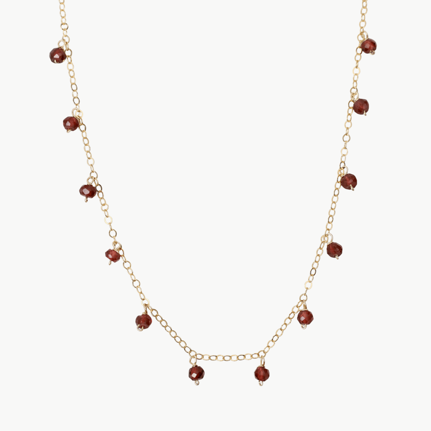NKL-GF Gold Filled Garnet Rondelle Necklace