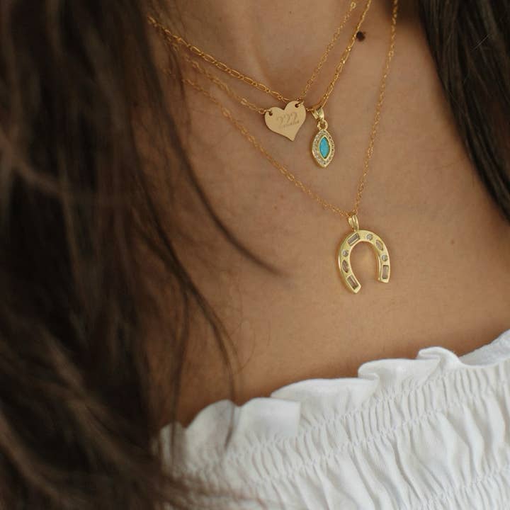 NKL-GF Gold Filled Giddy Up Horseshoe Necklace
