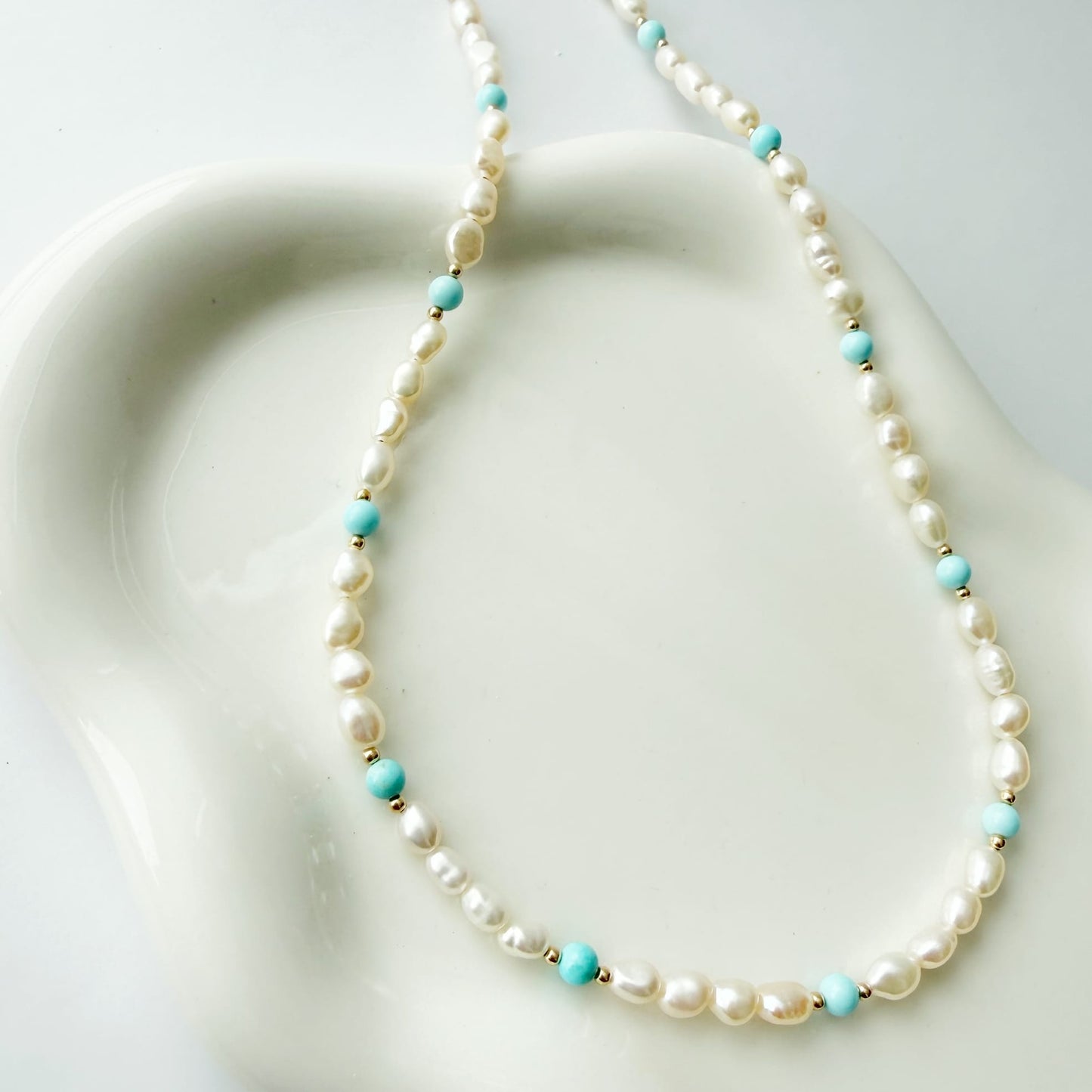 NKL-GF Gold Filled Islander Freshwater Pearl Beaded Necklace