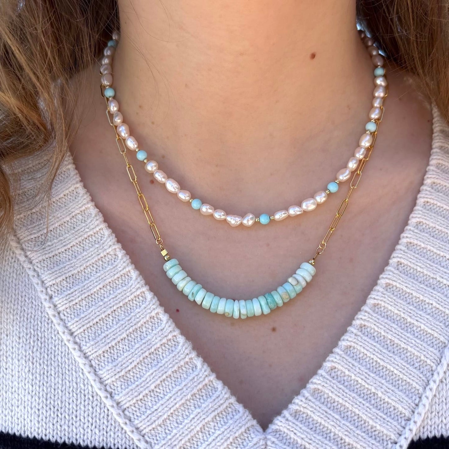 NKL-GF Gold Filled Islander Freshwater Pearl Beaded Necklace