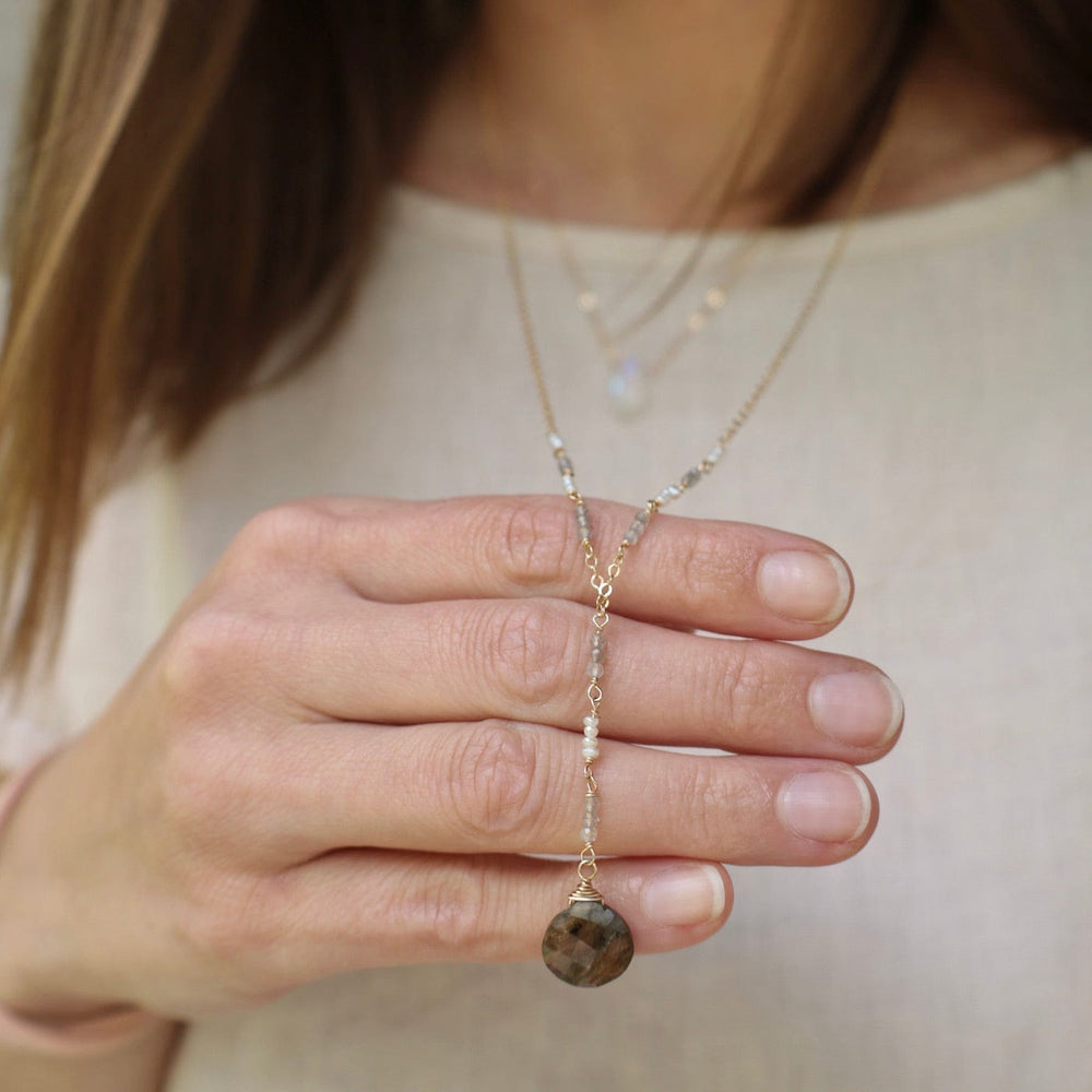 
                  
                    NKL-GF Gold Filled Long "Y" drop Necklace with Labradorite
                  
                