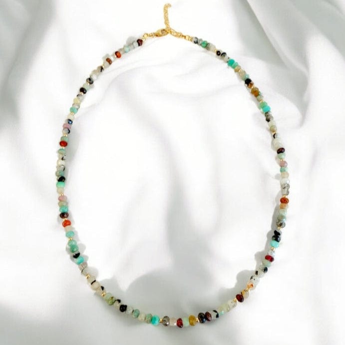 NKL-GF Gold Filled Mixed Gemstone Beaded Necklace