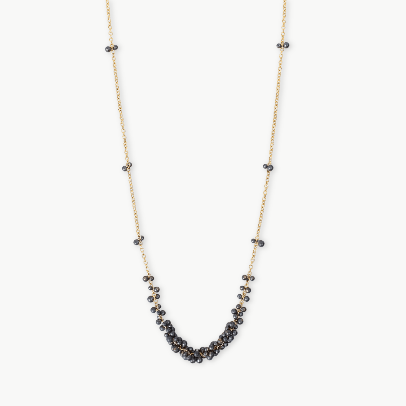 NKL-GF Gold Filled & Oxidized Silver Clustered Wisteria Necklace