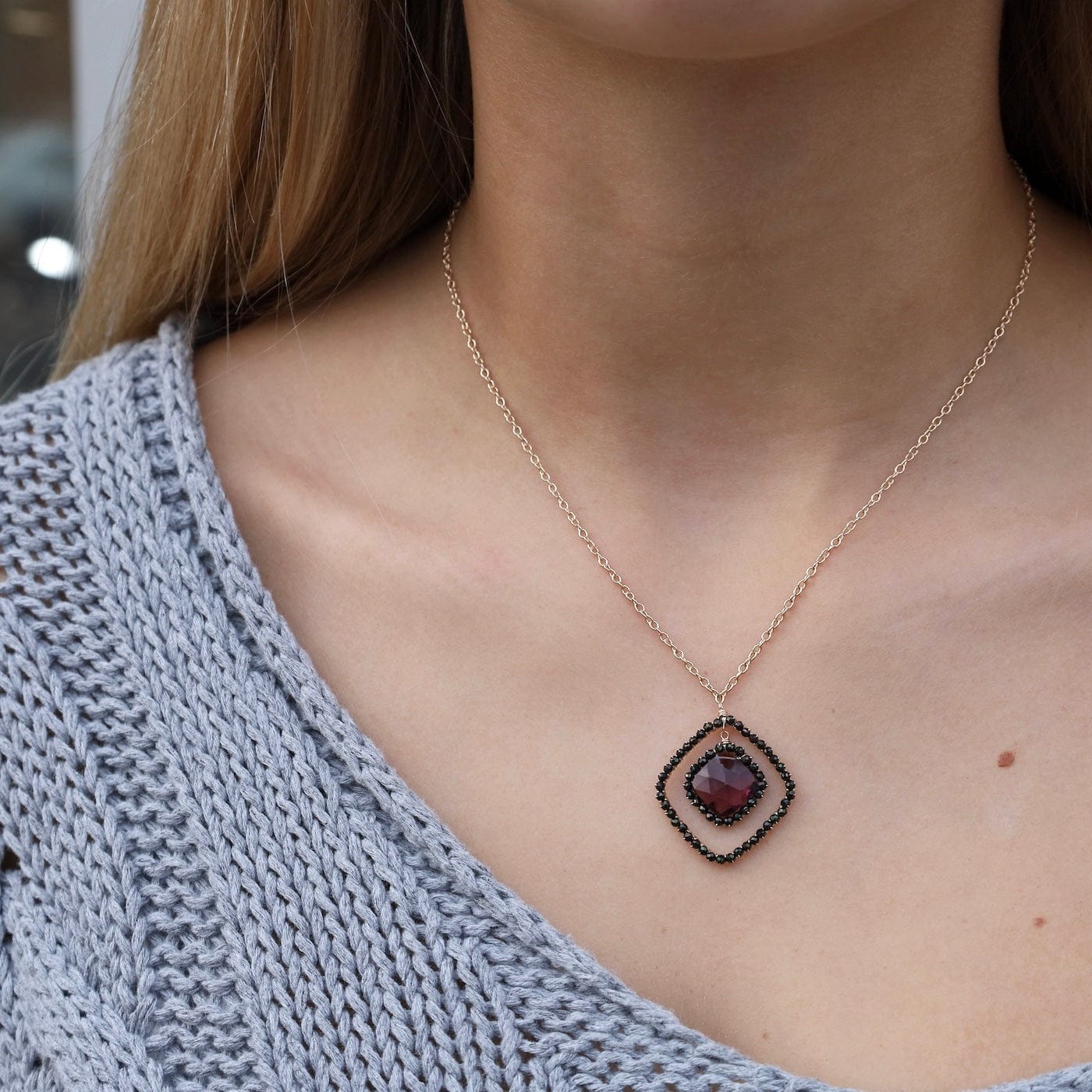 NKL-GF Gold Filled Pinot Mix Necklace - Amethyst Quartz w