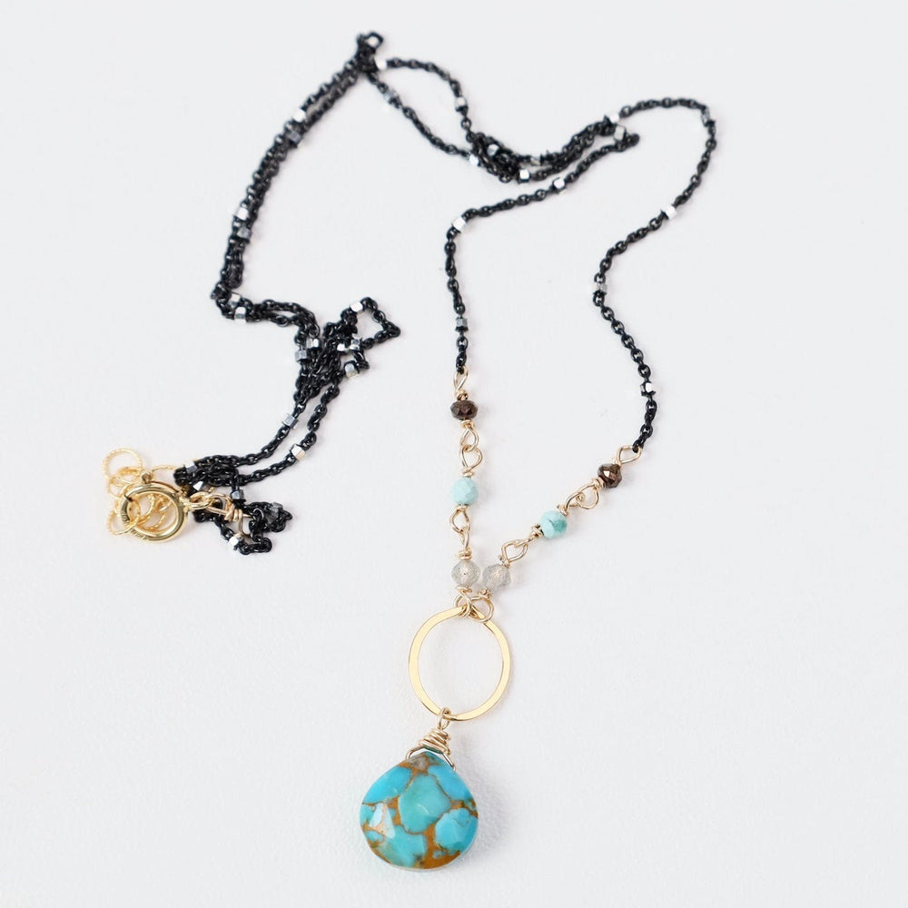 
                  
                    NKL-GF Gold Filled Ring With Turquoise Drop On Sterling G
                  
                