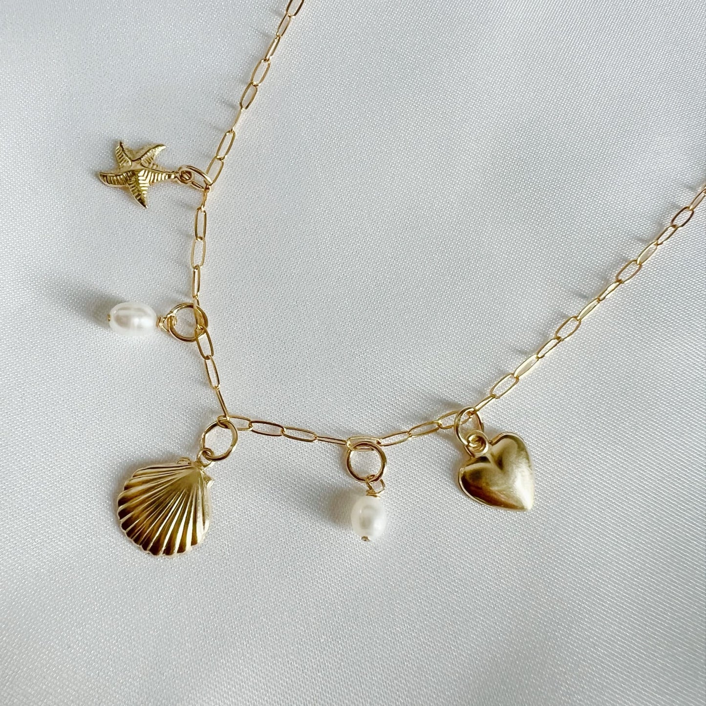 NKL-GF Gold Filled Shore Thing Beachy Charm Necklace