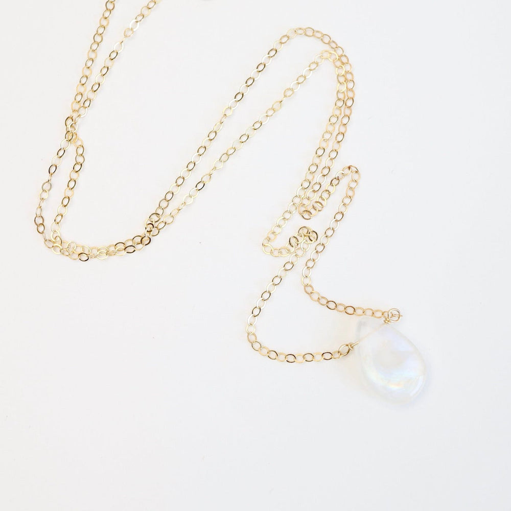 
                  
                    NKL-GF Gold Filled Smooth Rainbow Moonstone Drop Necklace
                  
                