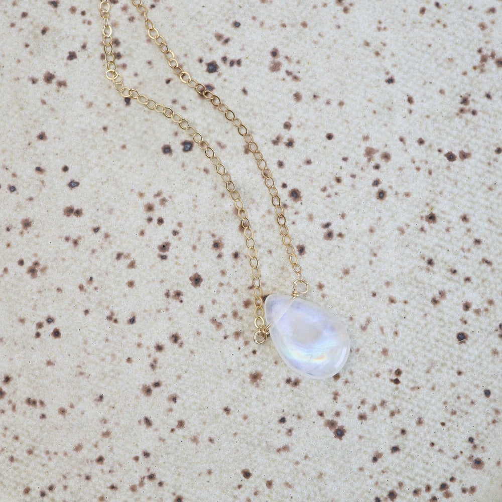 
                  
                    NKL-GF Gold Filled Smooth Rainbow Moonstone Drop Necklace
                  
                